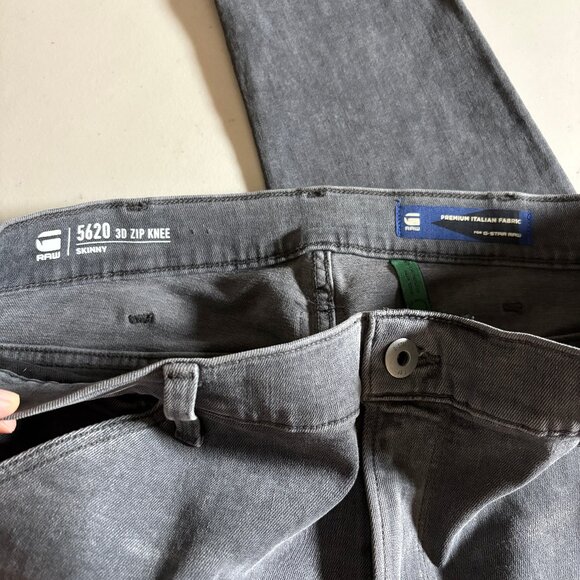 G Star Raw 5620 3D Zip Knee Skinny Jeans - Men's Size 36*30 - Gray - Picture 4 of 10